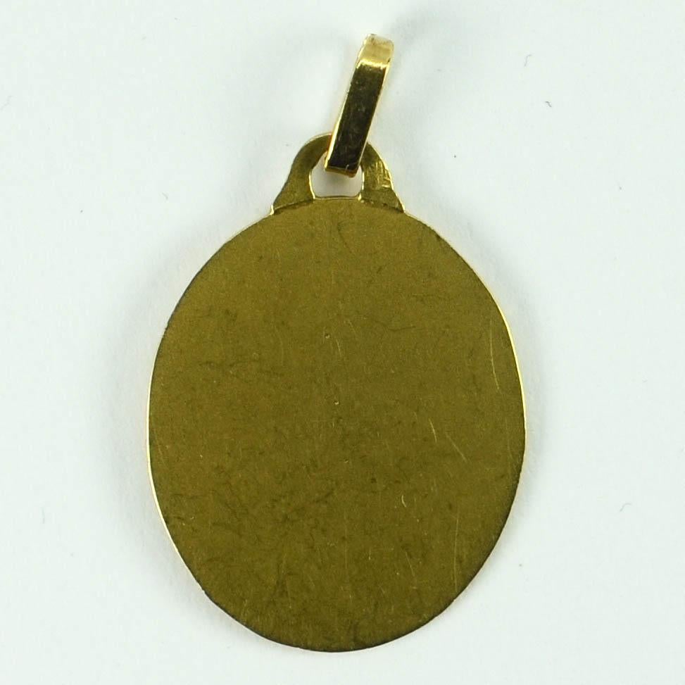 French 18 Karat Yellow Gold Monier Virgin Mary Oval Charm Pendant Medal 3