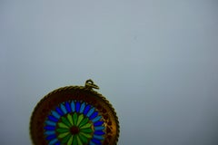 French 18k Yellow Gold and Plique a Jour Enamel Notre Dame Charm Pendant French