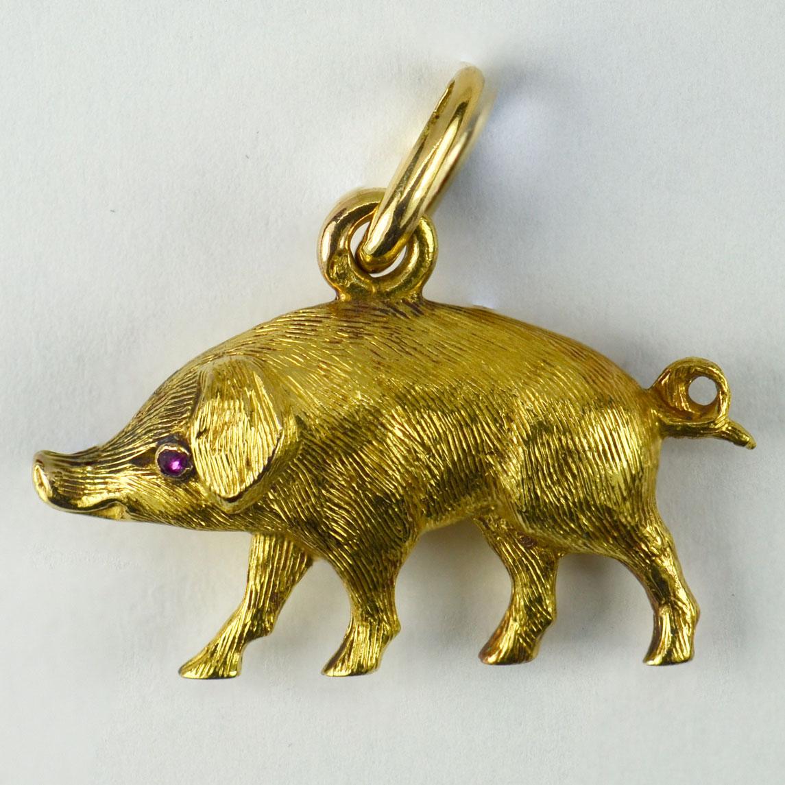 gold pig charm