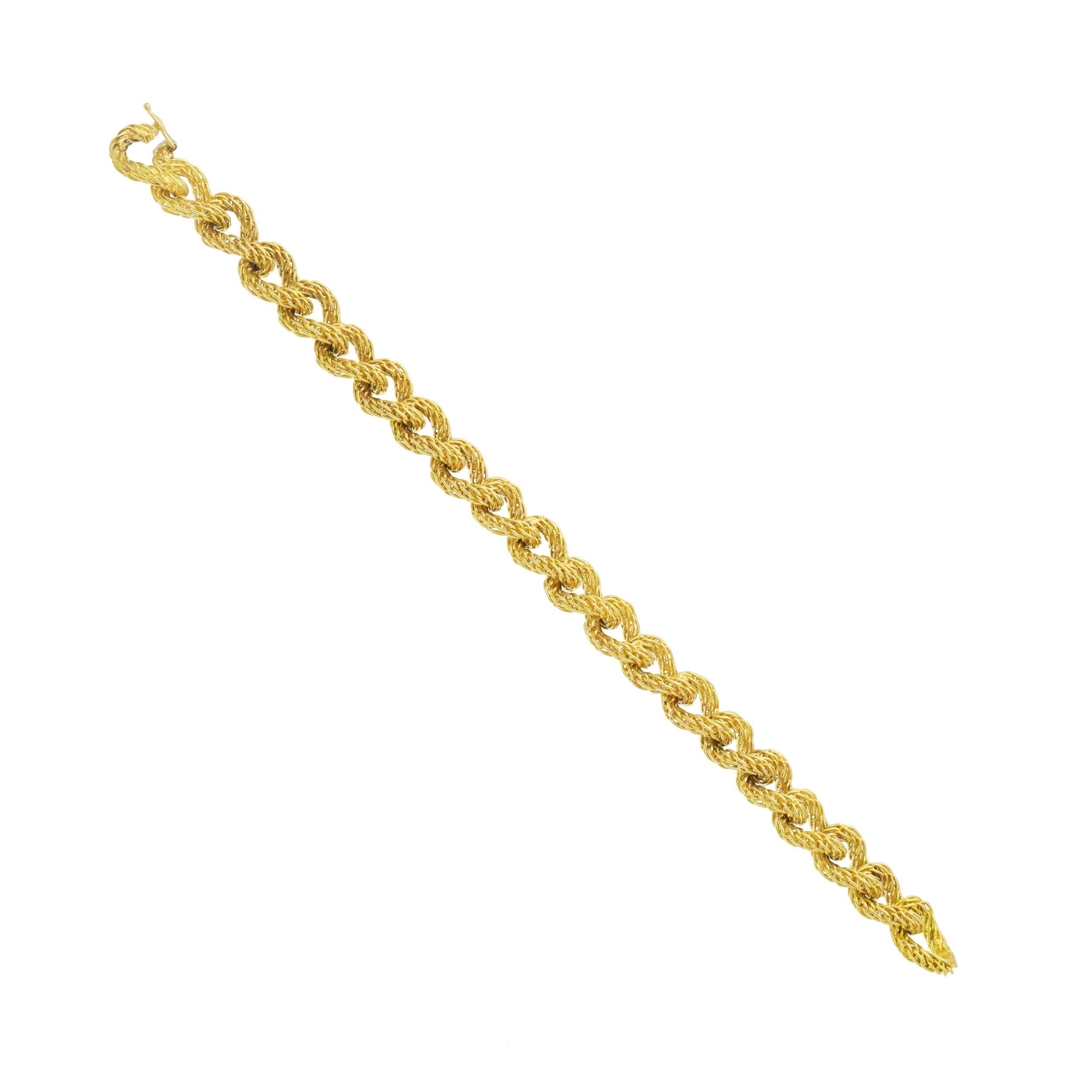 Bracciale e collana francese A Link in oro giallo 18 ct. in vendita 5
