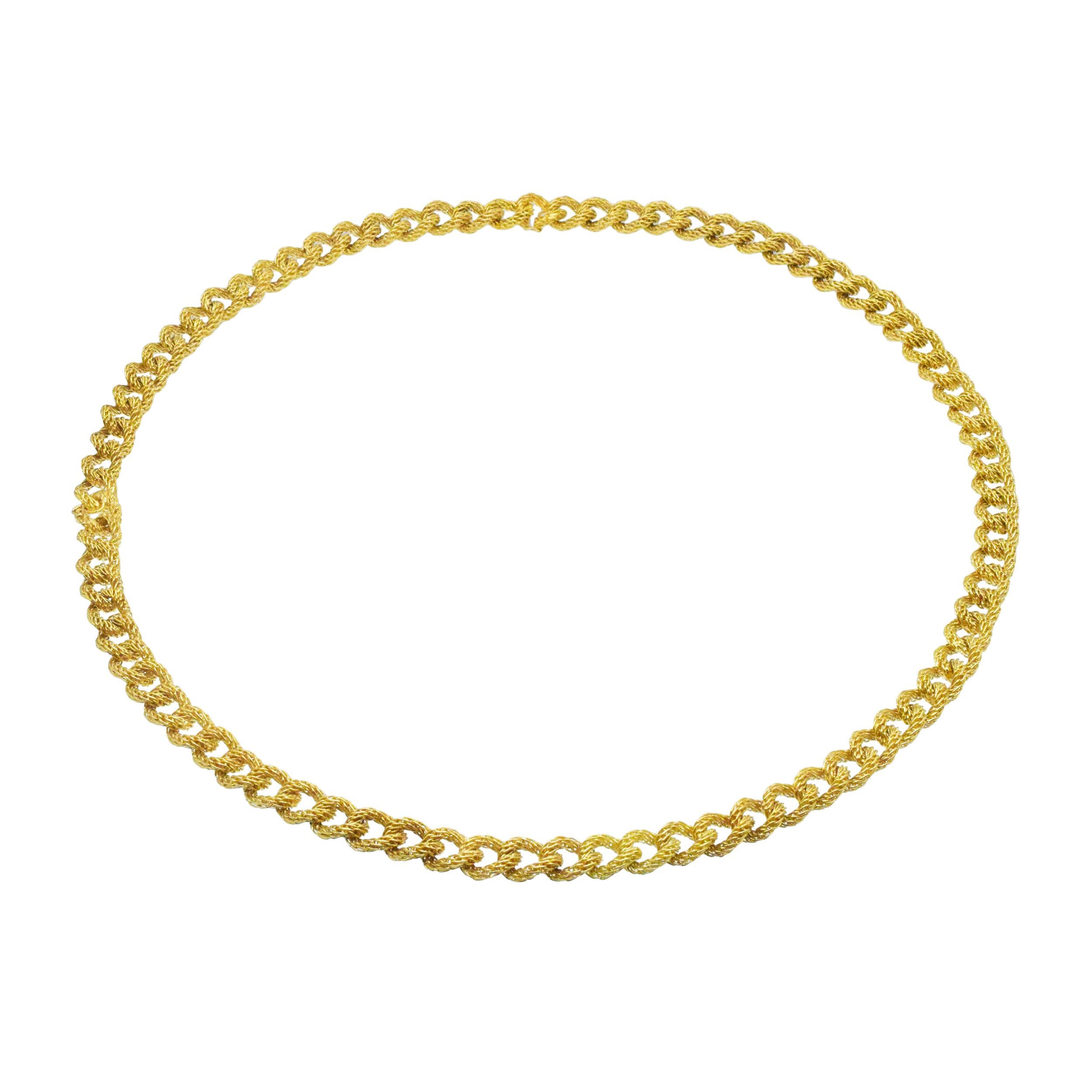 Bracciale e collana francese A Link in oro giallo 18 ct. in vendita 7