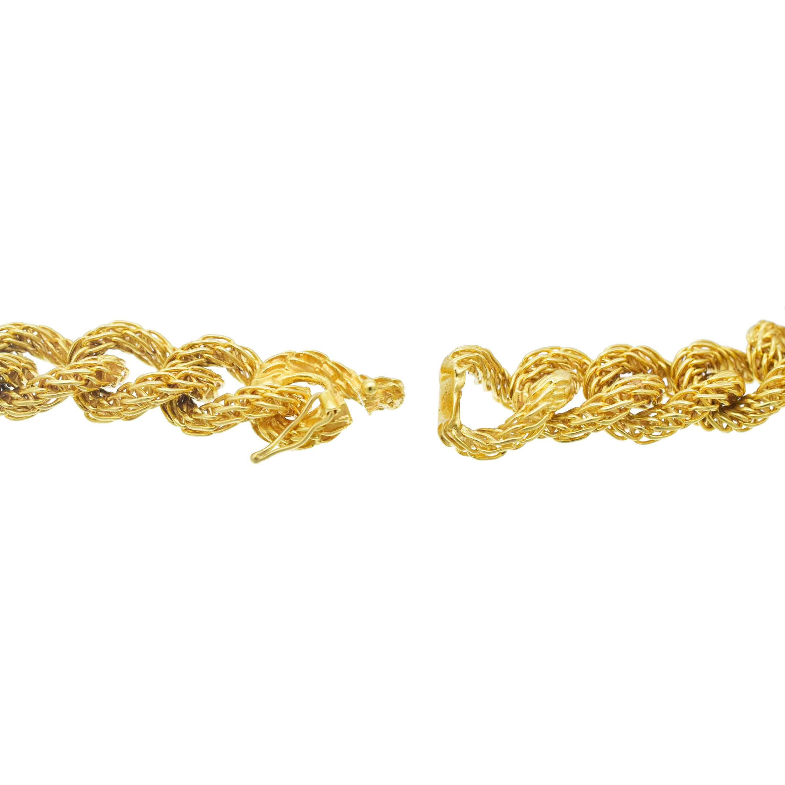 Bracciale e collana francese A Link in oro giallo 18 ct. in vendita 8