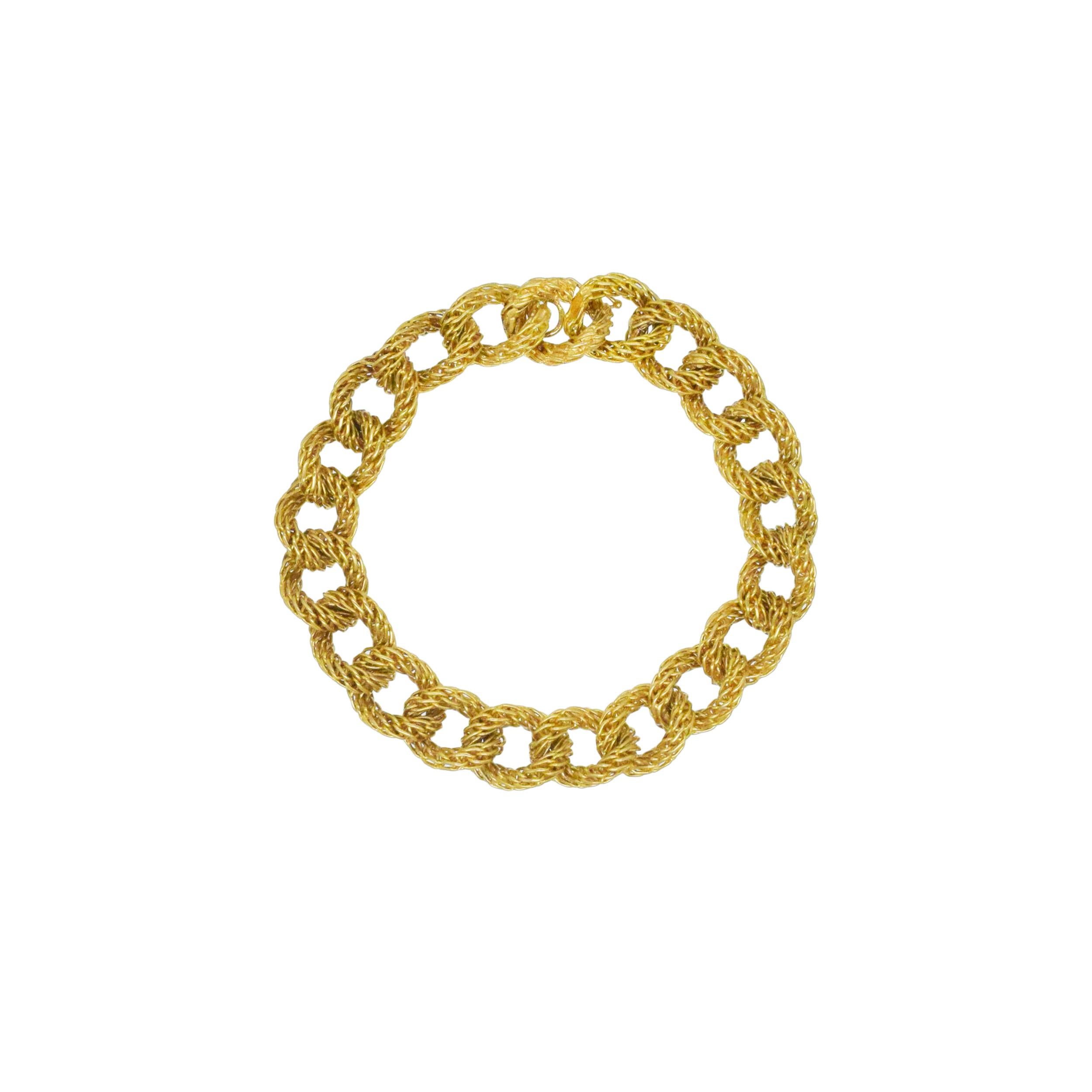 Bracciale e collana francese A Link in oro giallo 18 ct. in vendita 9