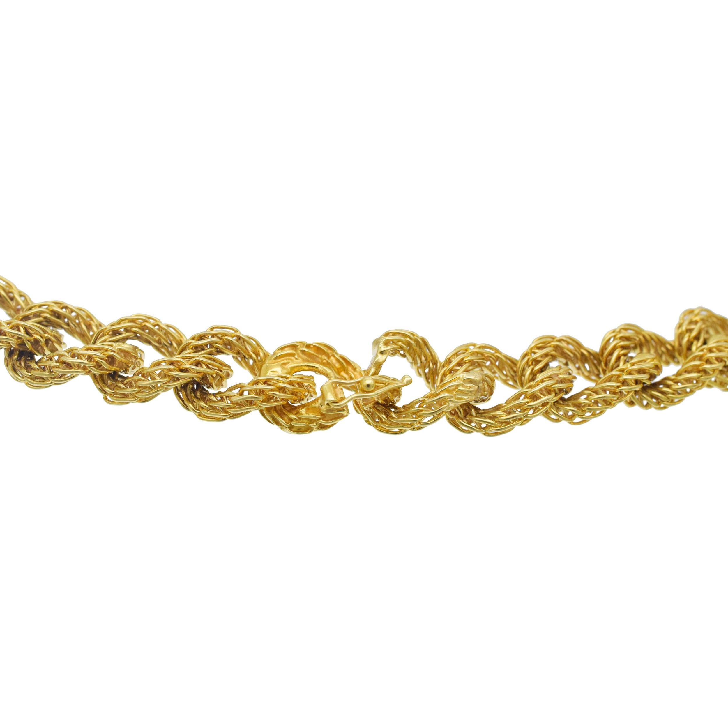 Bracciale e collana francese A Link in oro giallo 18 ct. in vendita 13