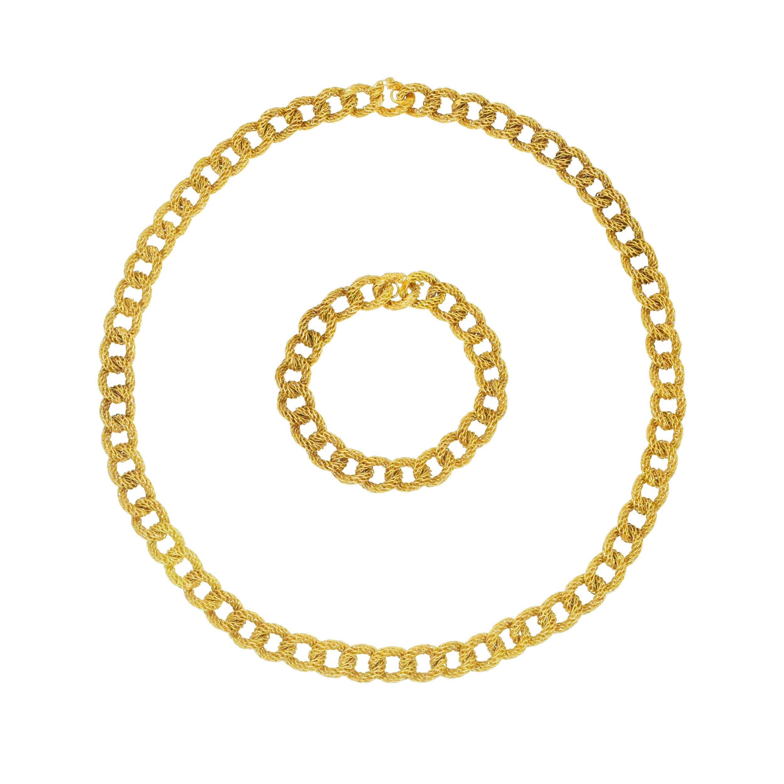 Artista Bracciale e collana francese A Link in oro giallo 18 ct. in vendita