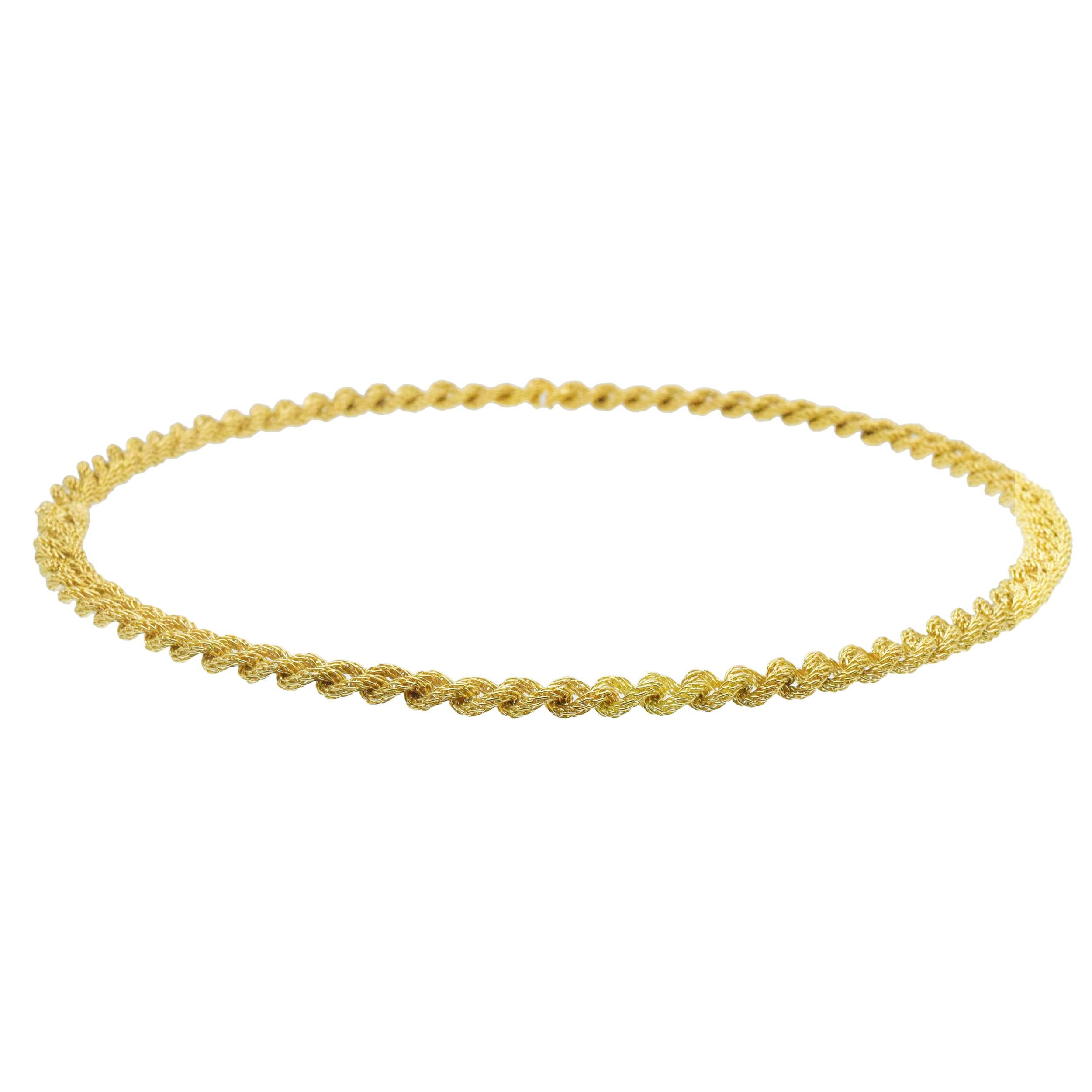 da uomo o donna Bracciale e collana francese A Link in oro giallo 18 ct. in vendita