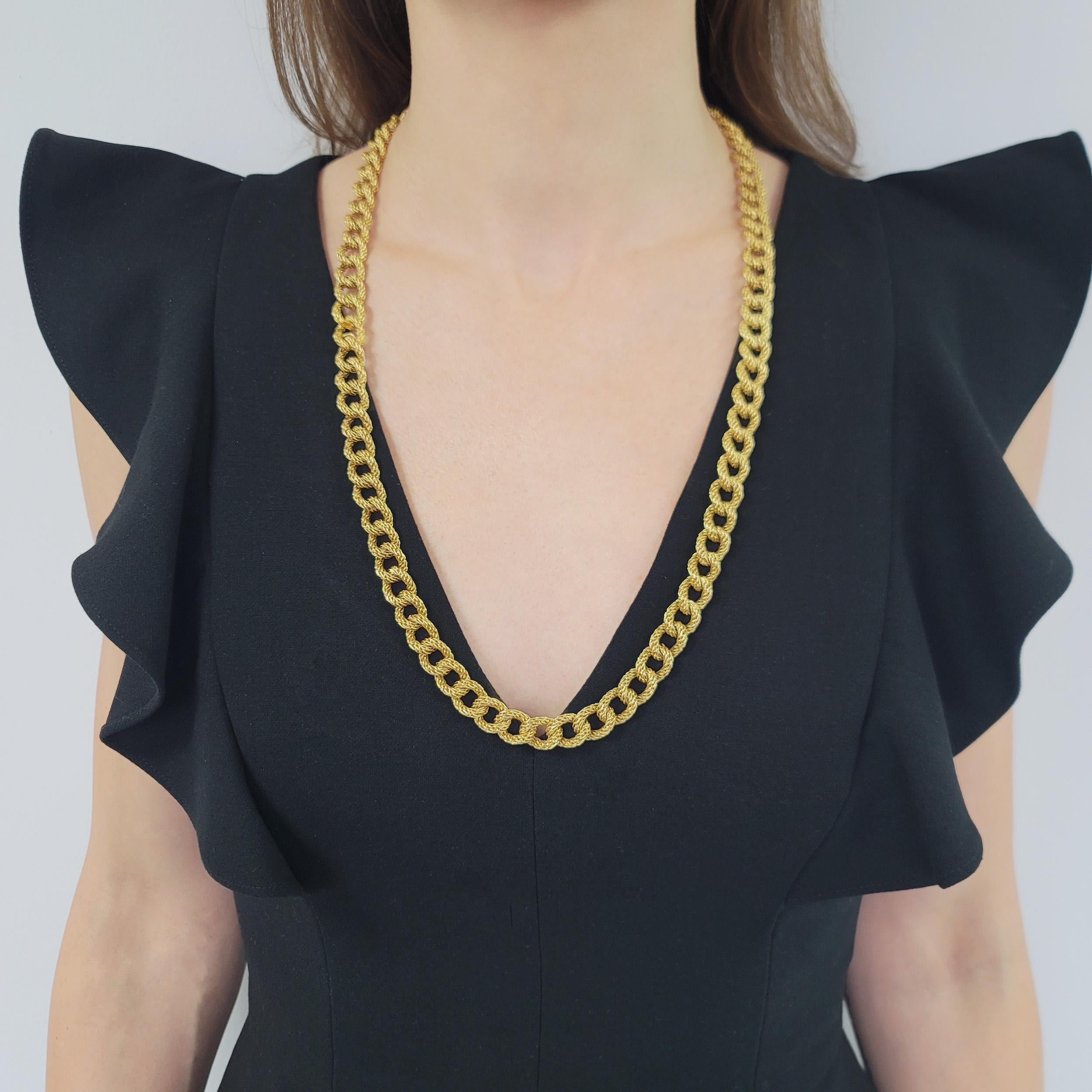 Bracciale e collana francese A Link in oro giallo 18 ct. in vendita 2