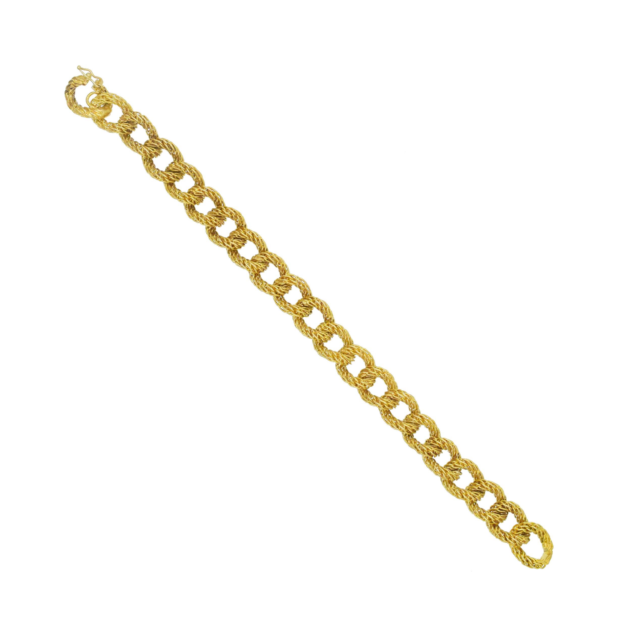 Bracciale e collana francese A Link in oro giallo 18 ct. in vendita 3