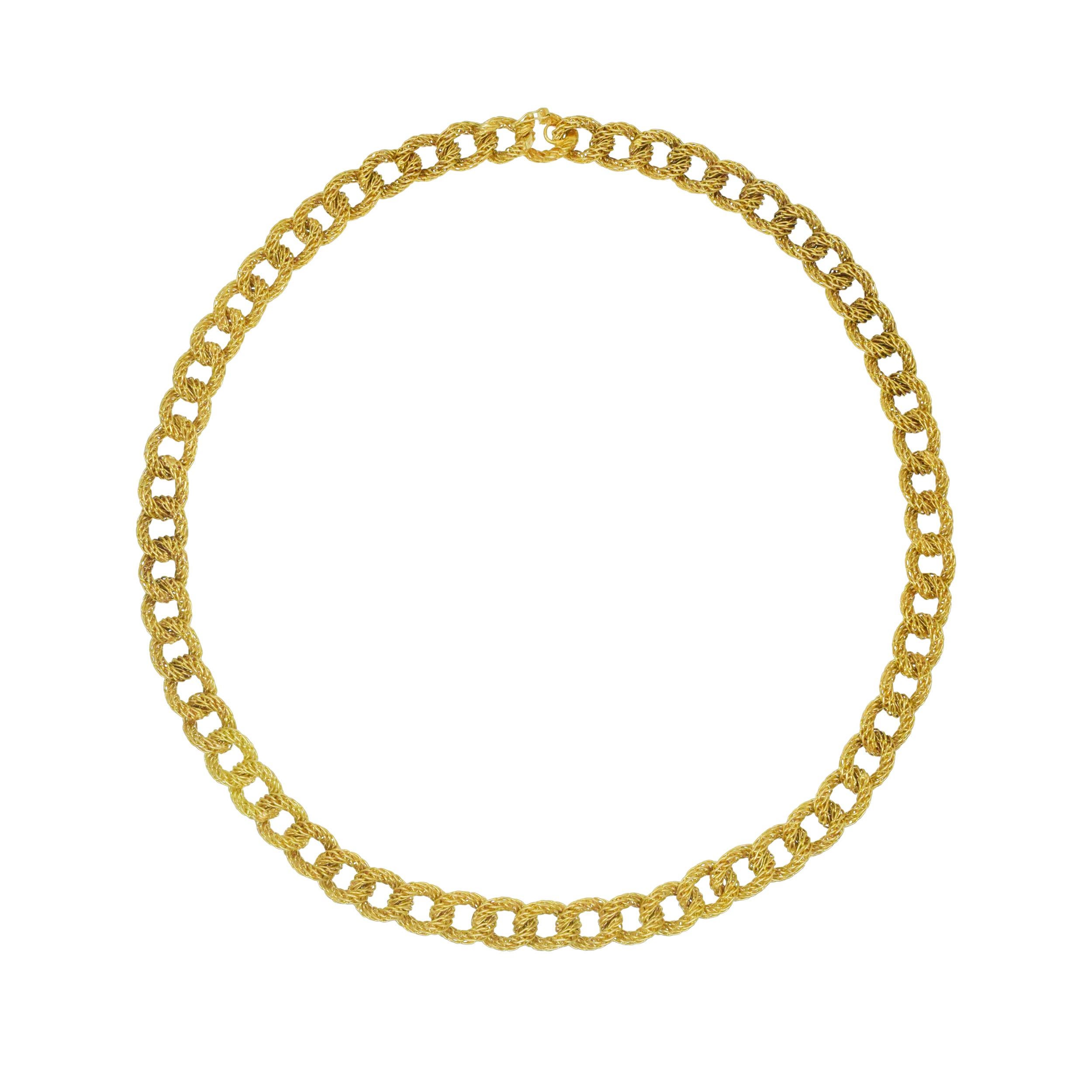 Bracciale e collana francese A Link in oro giallo 18 ct. in vendita 4