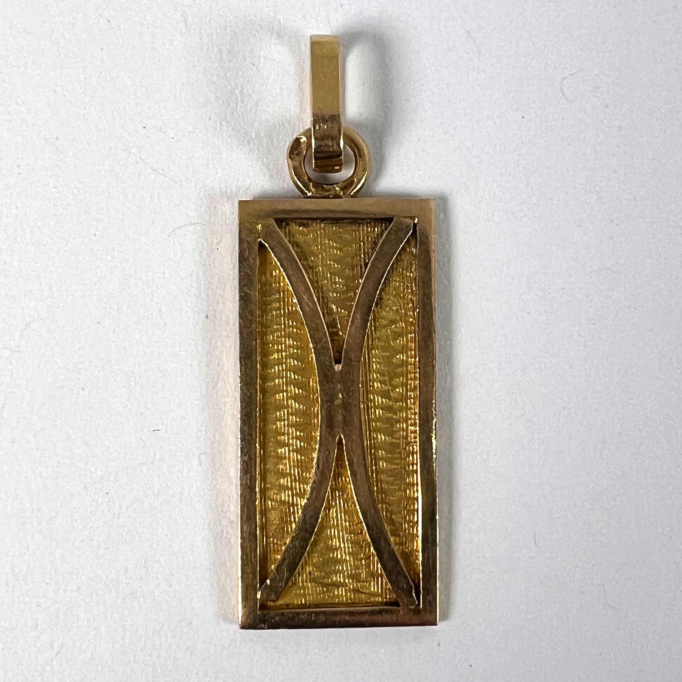 Ciondolo francese in oro giallo 18 carati con simbolo dello Zodiac Pisces in vendita 7