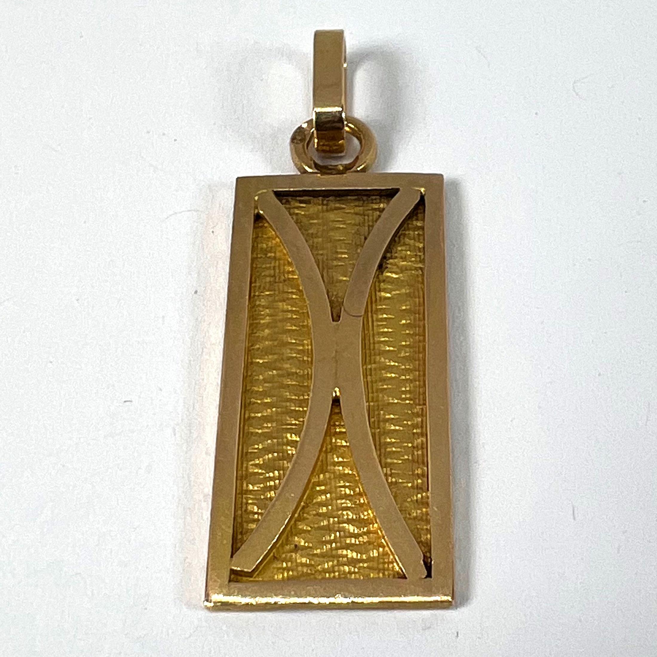 Ciondolo francese in oro giallo 18 carati con simbolo dello Zodiac Pisces in vendita 8