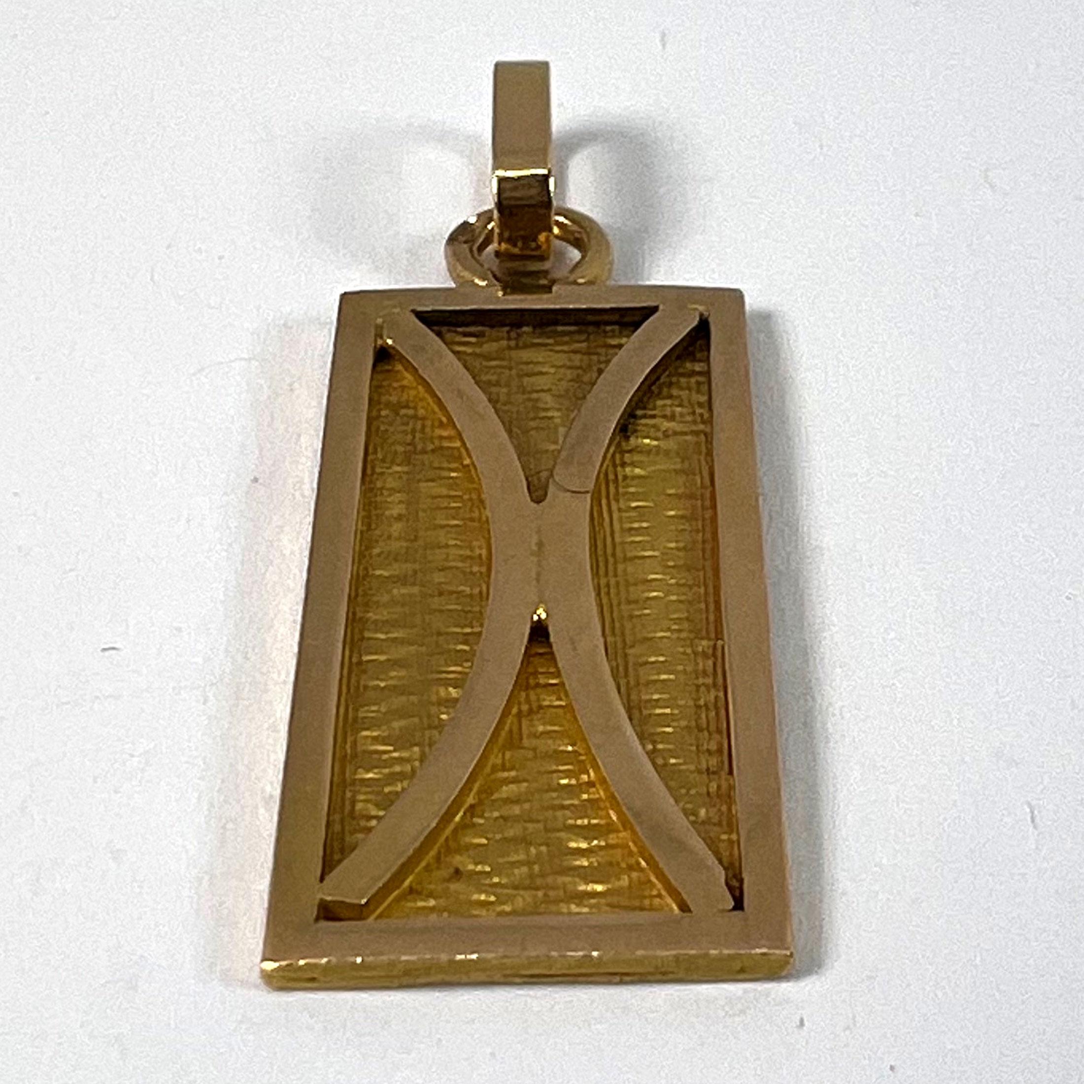 Ciondolo francese in oro giallo 18 carati con simbolo dello Zodiac Pisces in vendita 9