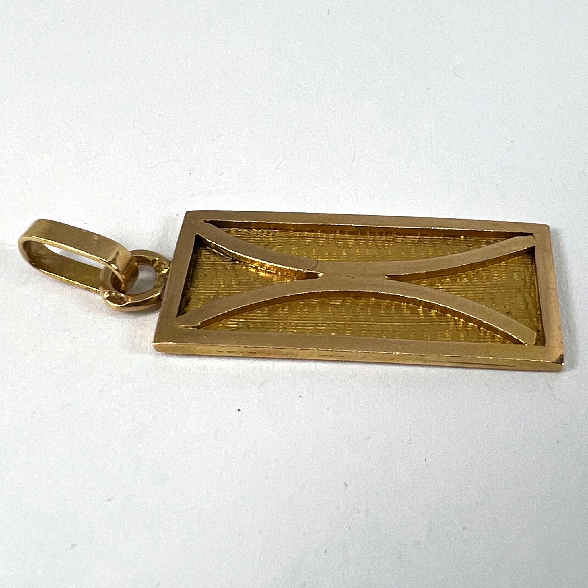 Ciondolo francese in oro giallo 18 carati con simbolo dello Zodiac Pisces in vendita 10