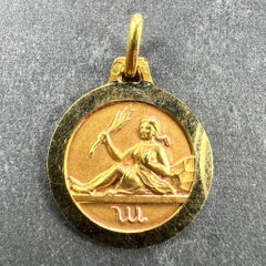 French 18K Yellow Gold Zodiac Virgo Charm Pendant