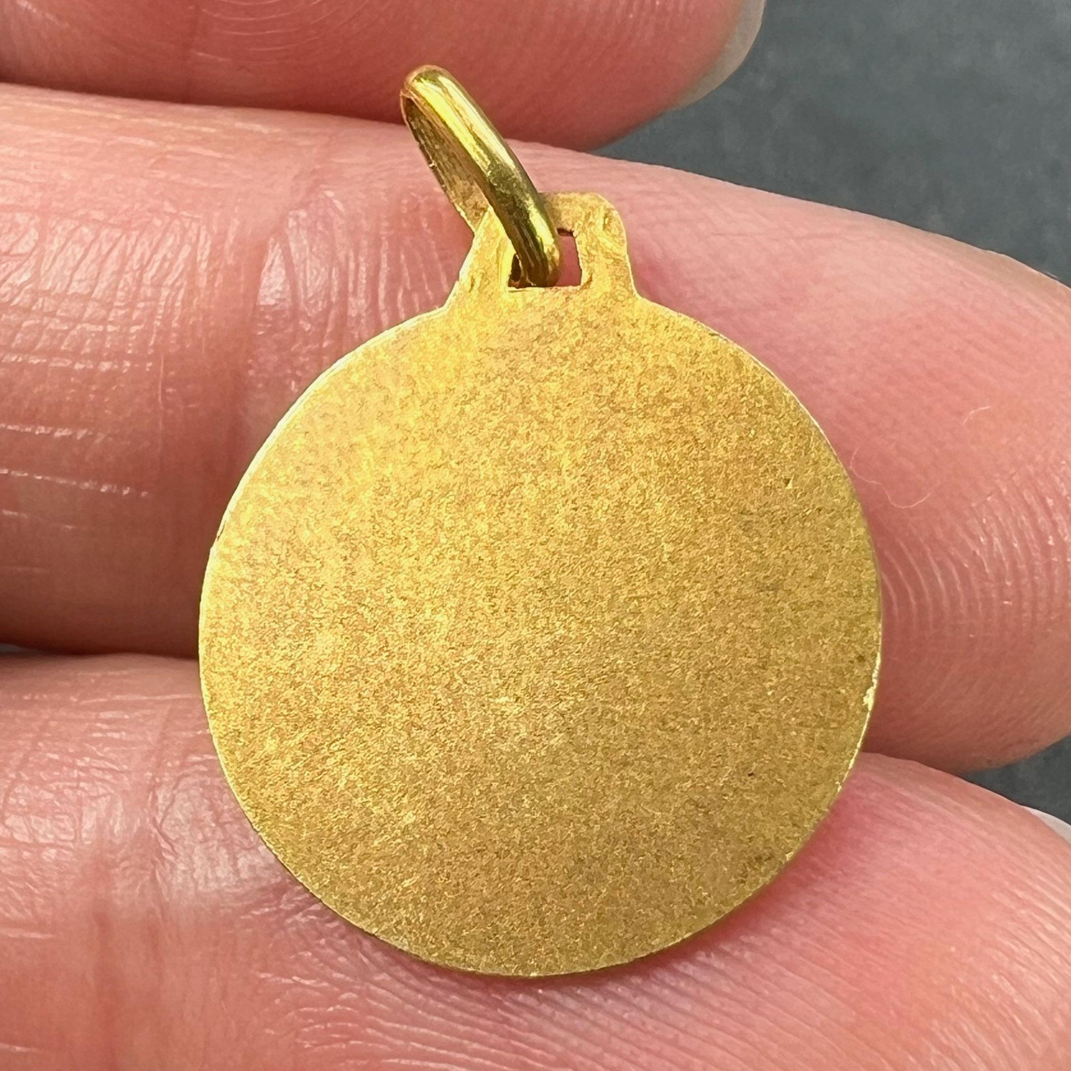 French 18K Yellow Gold Zodiac Virgo Charm Pendant For Sale 3