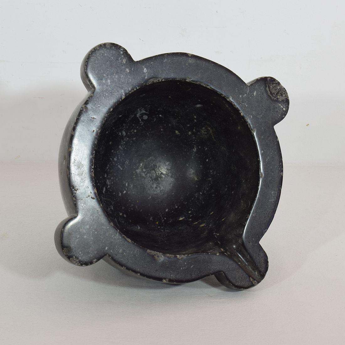 French 18th-19th Century Black Marble Mortar 5