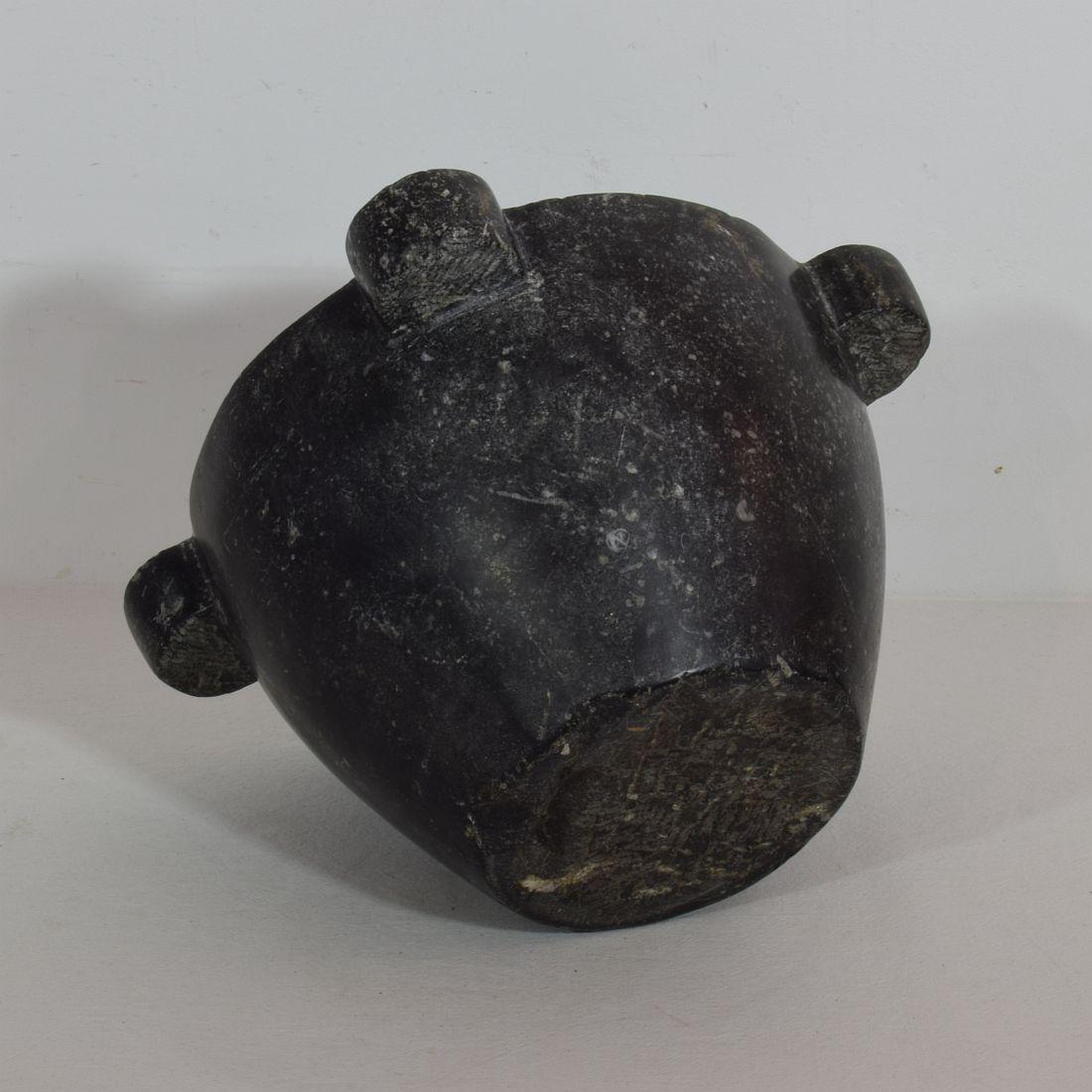 French 18th-19th Century Black Marble Mortar 6