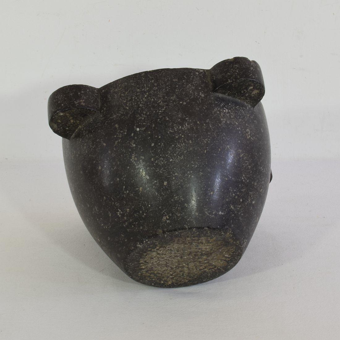 French 18th-19th Century Black Marble Mortar For Sale 5
