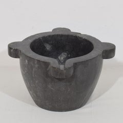 French 18th-19th Century Black Marble Mortar
