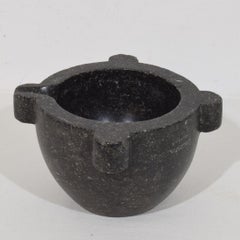 French 18th-19th Century Black Marble Mortar