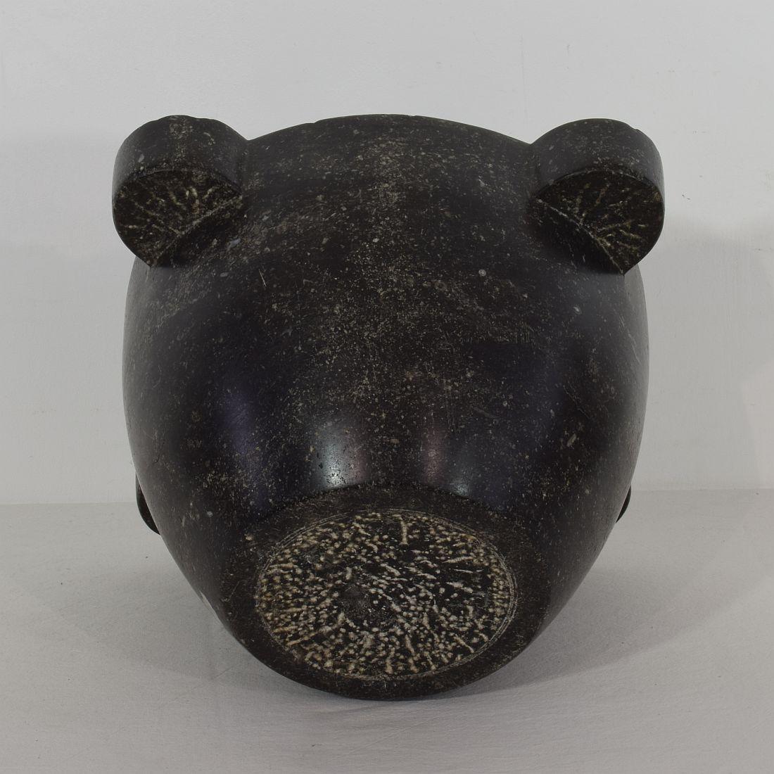 French 18th-19th Century Black Marble Mortar 1