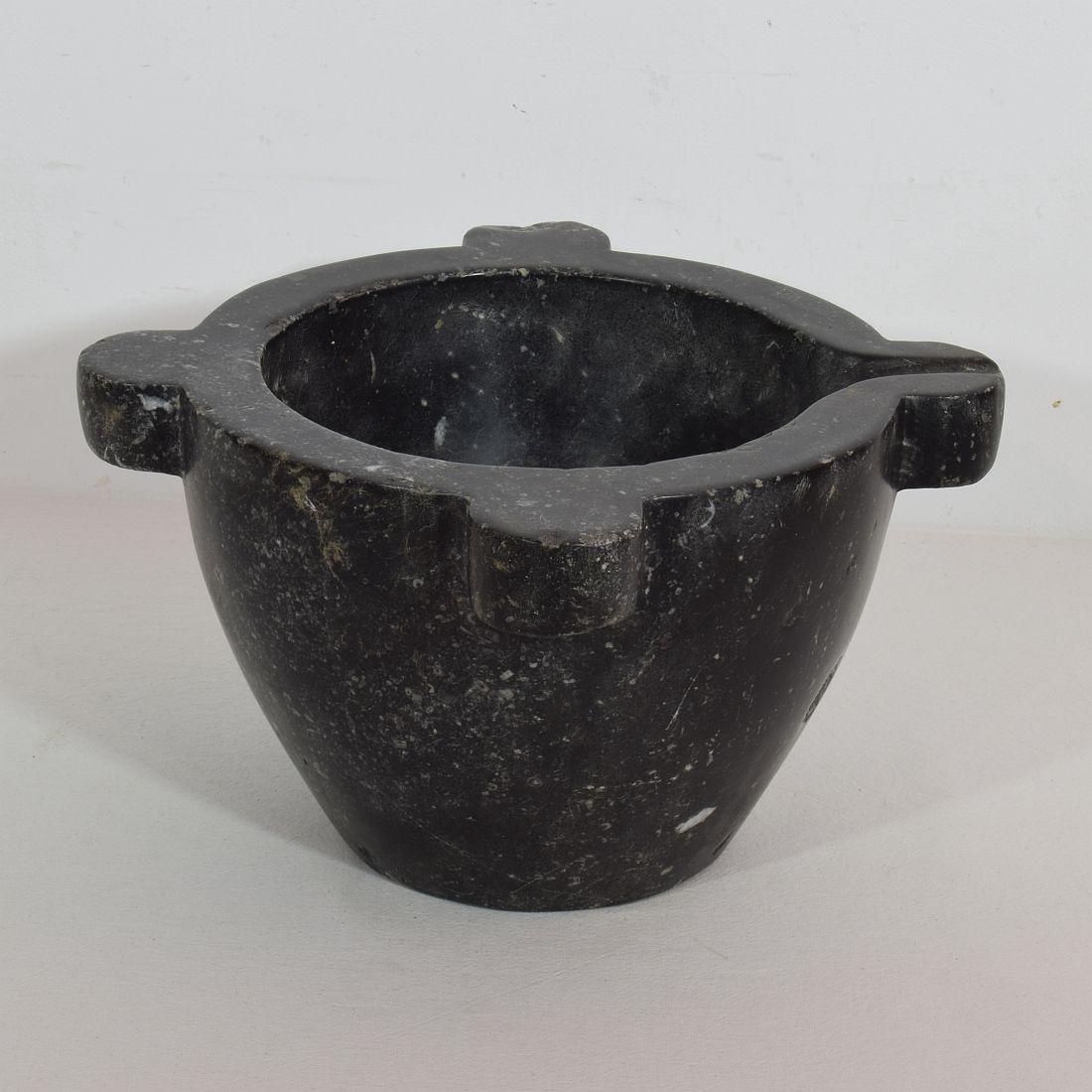 French 18th-19th Century Black Marble Mortar 3