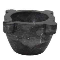 French 18th-19th Century Black Marble Mortar
