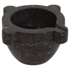 French 18th-19th Century Black Marble Mortar