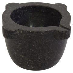 French 18th-19th Century Black Marble Mortar