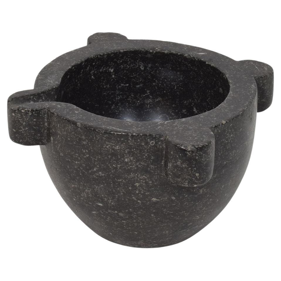 French 18th-19th Century Black Marble Mortar