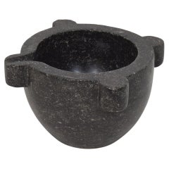 French 18th-19th Century Black Marble Mortar