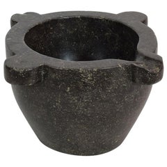 French 18th-19th Century Black or Grey Marble Mortar