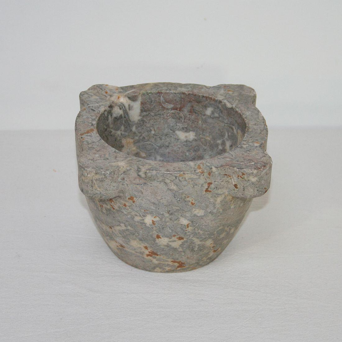 French Provincial French 18th-19th Century Grey Marble Mortar