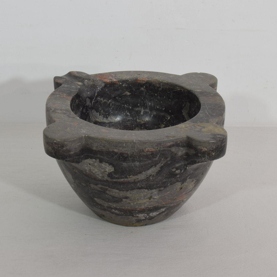 French Provincial French 18th-19th Century Grey Marble Mortar