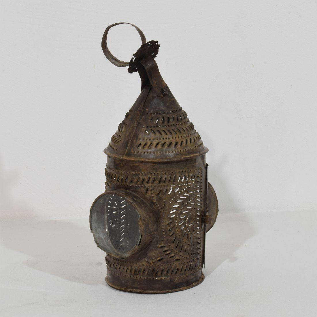 Sheet Metal French 18th/ 19th Century Iron Lantern