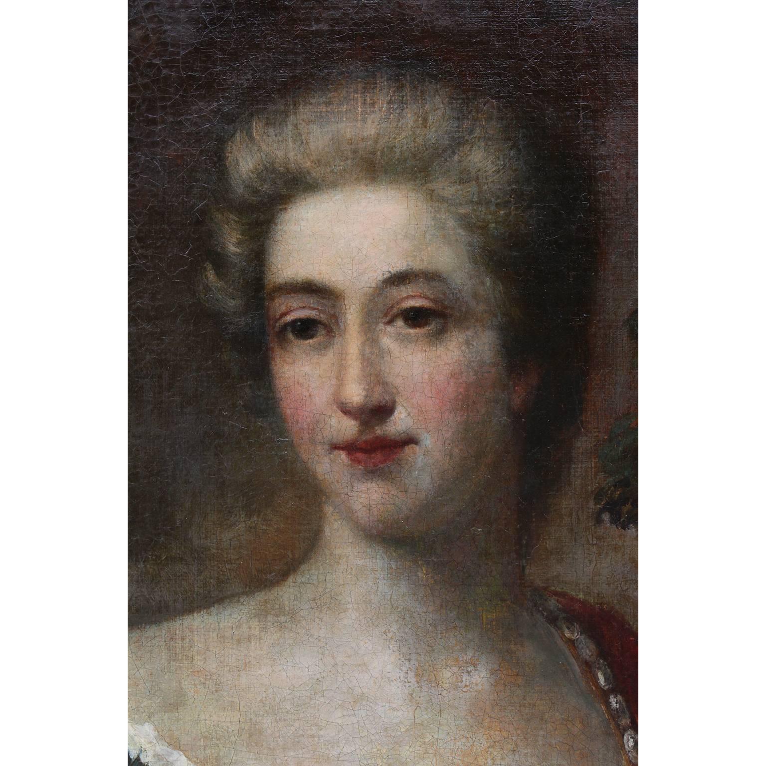 Französisches Porträt einer Dame, Öl auf Leinwand, 18. bis 19. Jahrhundert, nach Jean-Marc Nattier (Louis XV.) im Angebot