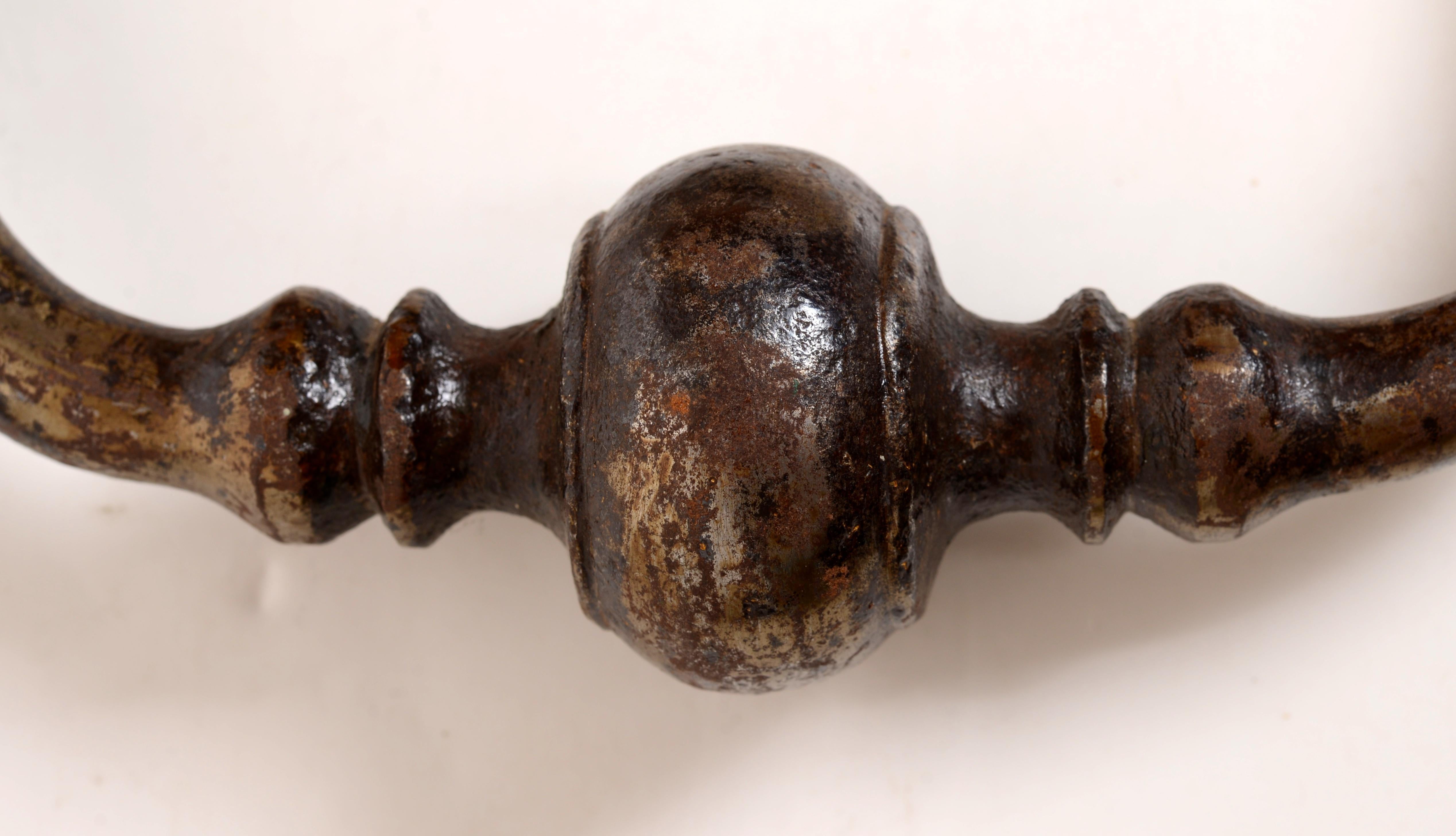 18th Century and Earlier French 18th c Door Knocker with Original Cast Iron Knocker & Wrought Iron Back  For Sale