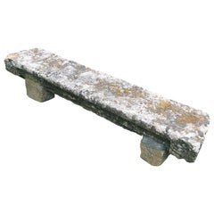 Used French 18th Century Long Rustic Baux Stone Bench