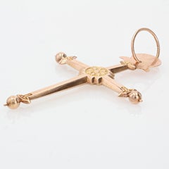French 18th Century 18 Karat Rose Gold Jeannette Cross