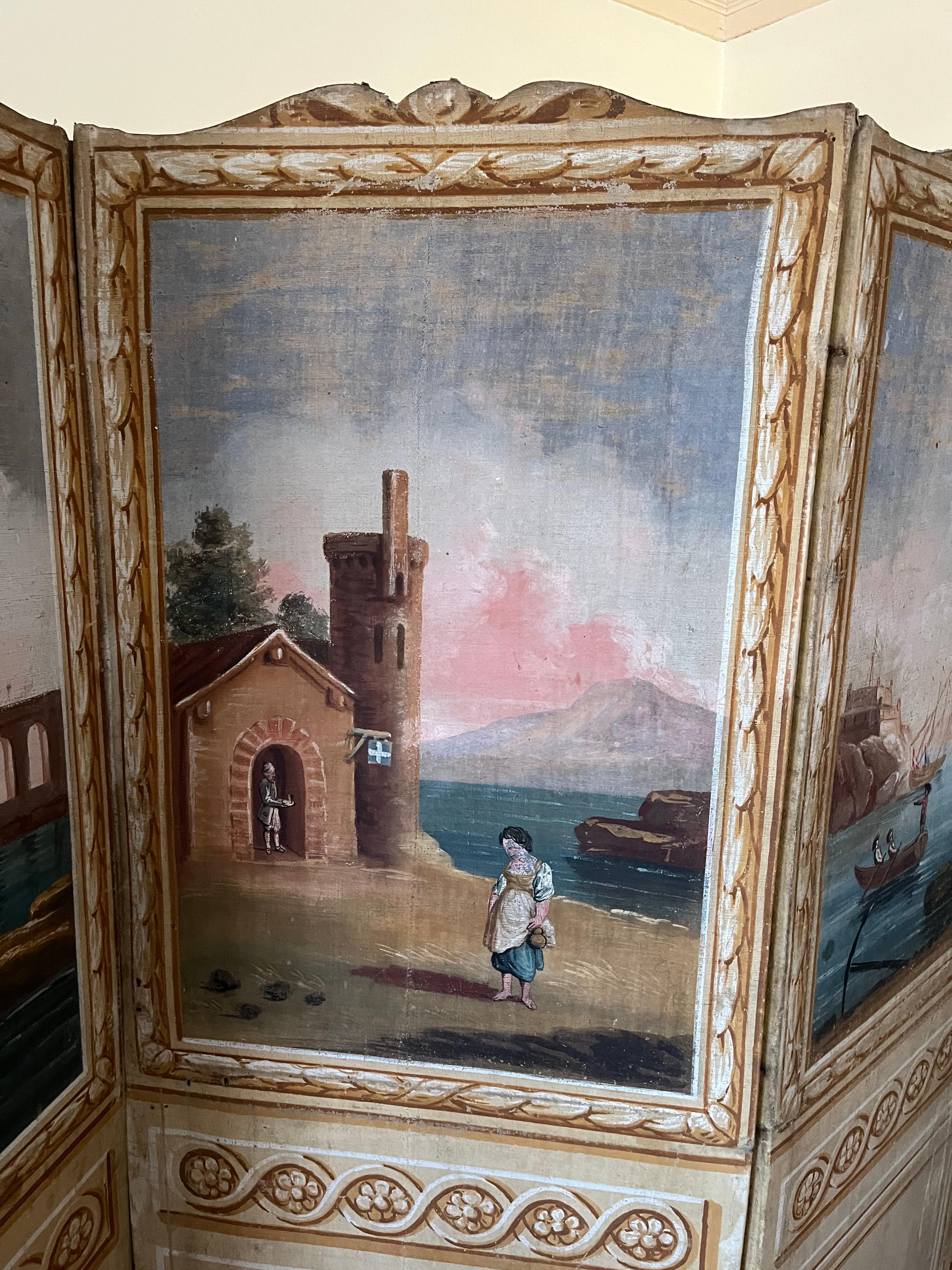 French 18th Century 6-Panel Folding Screen In Good Condition In Doylestown, PA