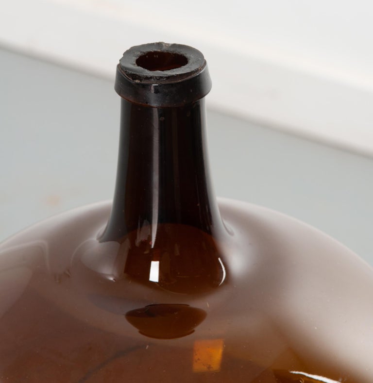 French 18th Century Amber Glass Wine Keg For Sale at 1stDibs