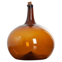 Used French 18th Century Amber Glass Wine Keg