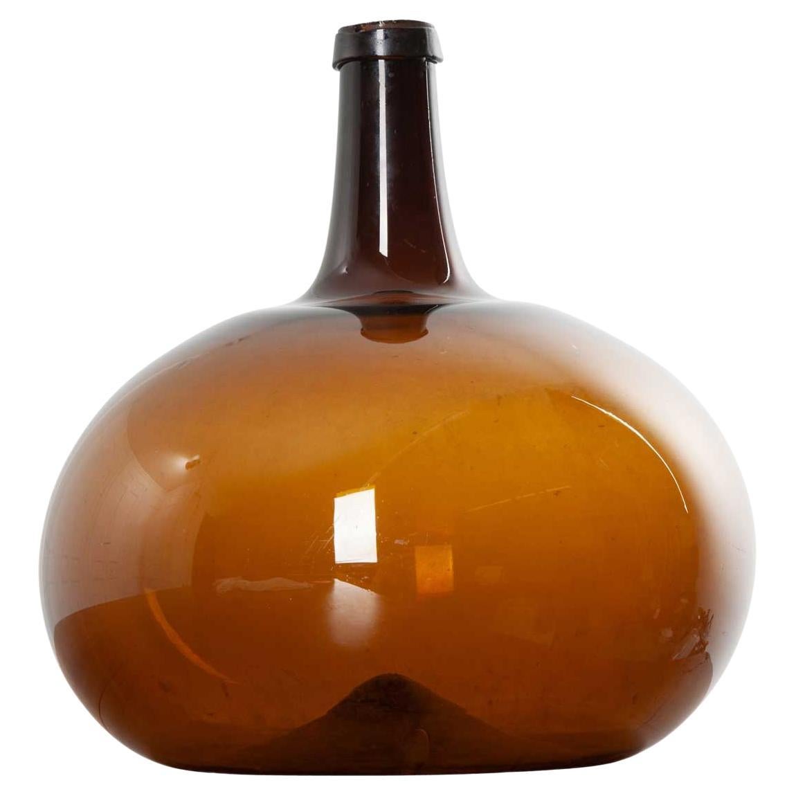 French 18th Century Amber Glass Wine Keg For Sale
