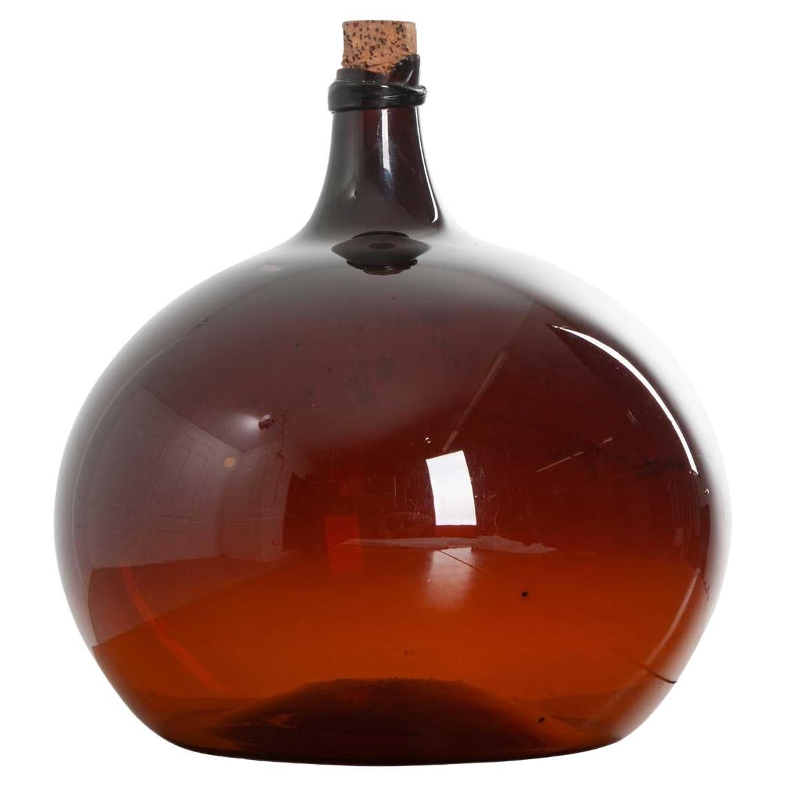Pichet à vin en verre ambré du 18ème siècle français