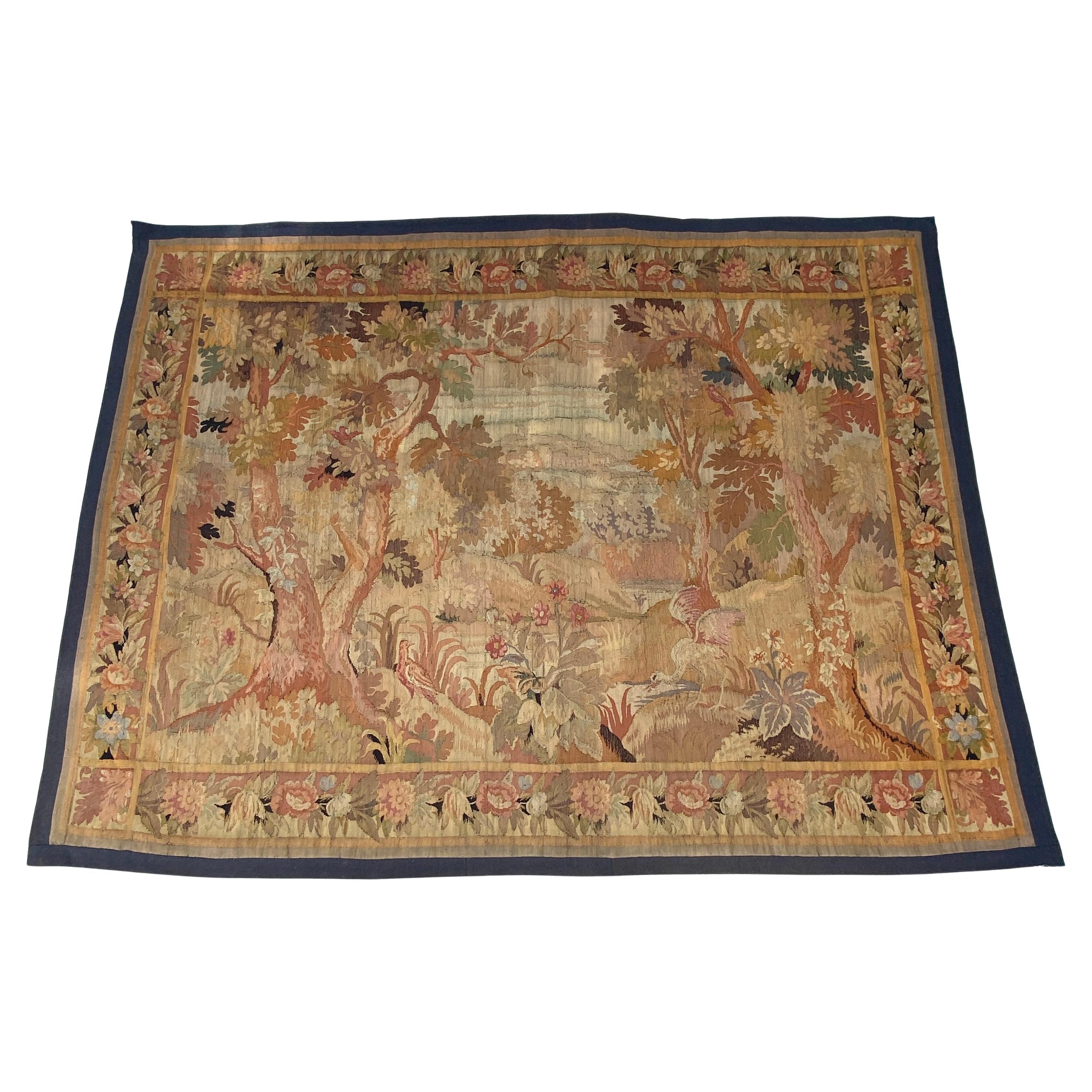 French 18th Century Aubusson Verdure Tapestry