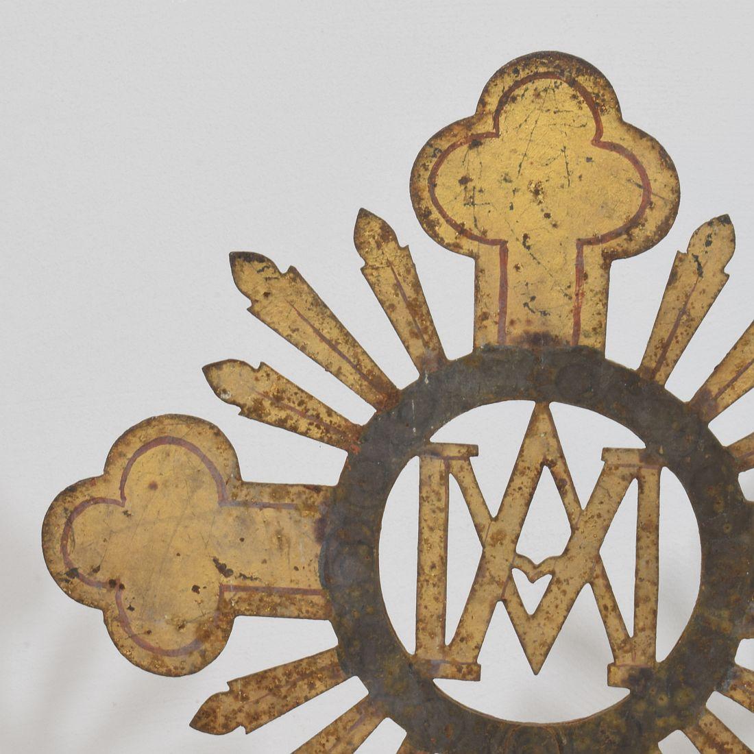 Croix de procession baroque française du 18e siècle en métal doré en vente 7