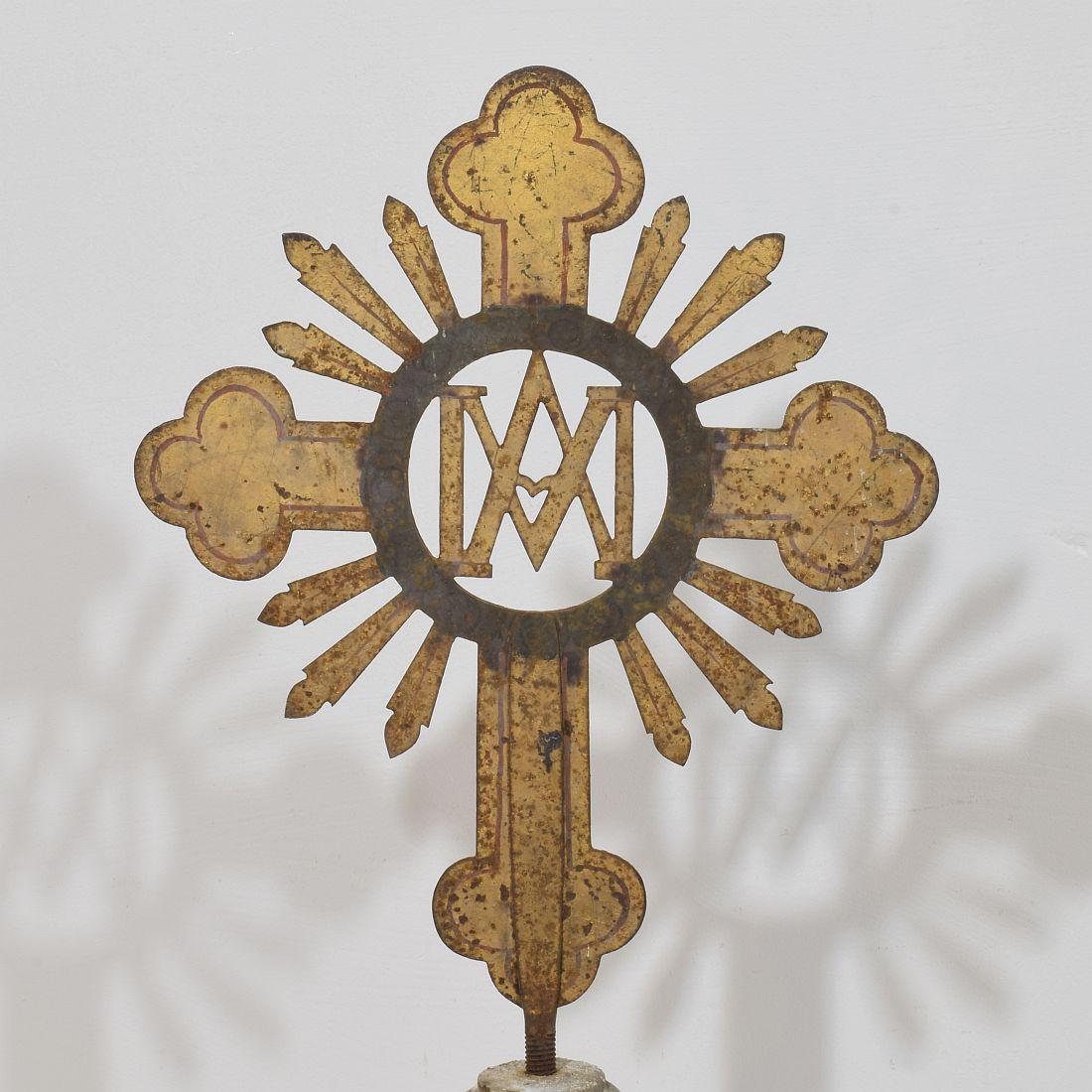 French, 18th Century, Baroque Gilded Metal Procession Cross en vente 9