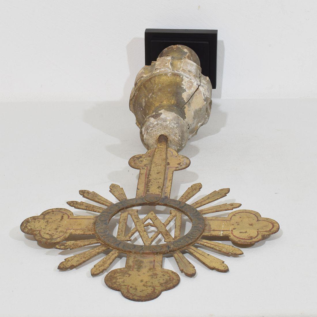 French, 18th Century, Baroque Gilded Metal Procession Cross For Sale 13