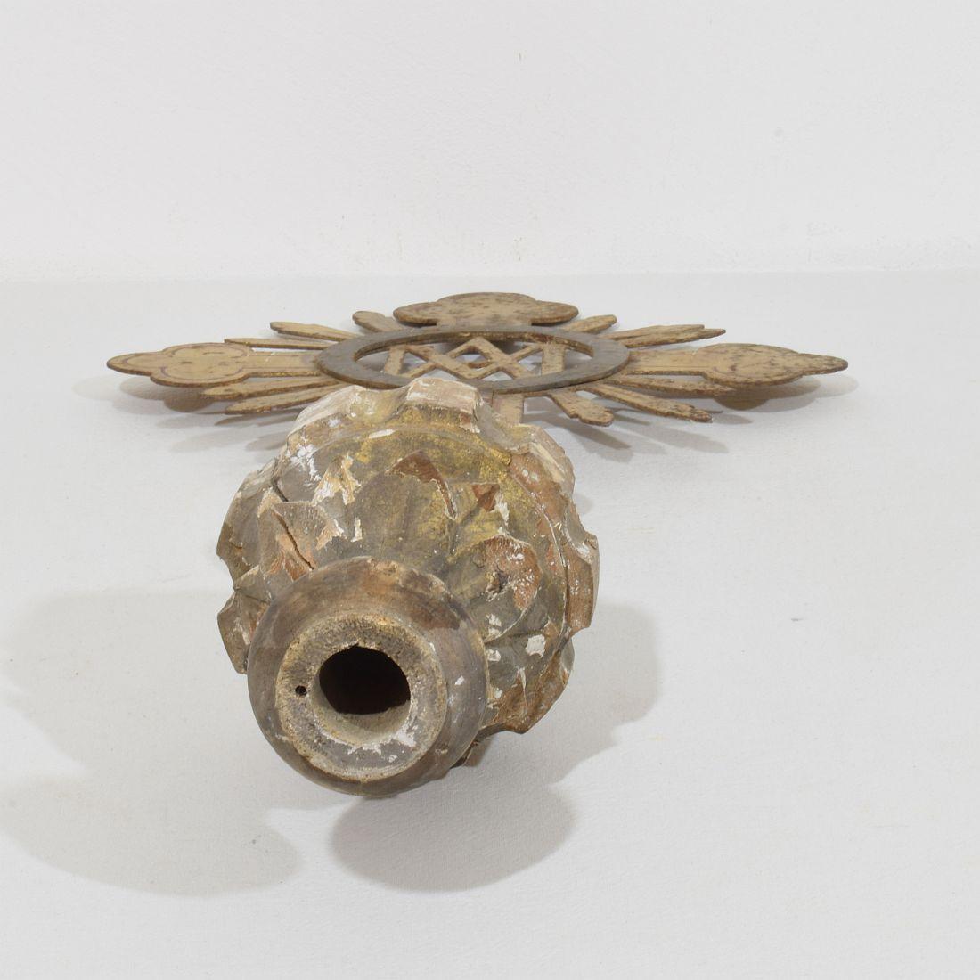 French, 18th Century, Baroque Gilded Metal Procession Cross en vente 12