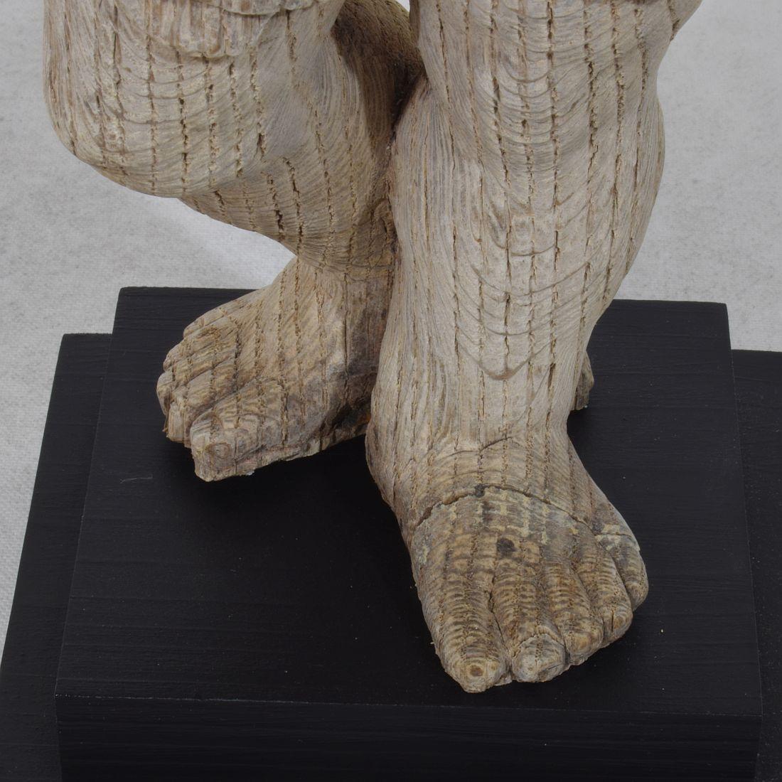 French 18th Century Baroque Hand Carved Oak Caryatid Figure For Sale 13